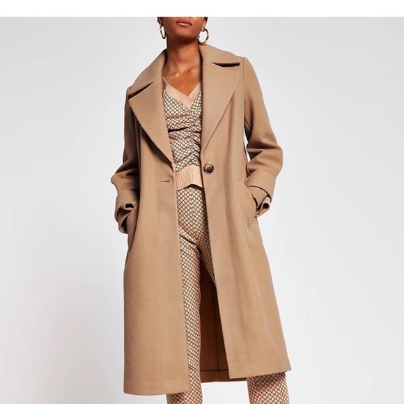 ASOS River Island Tan Overcoat - Picture 1 of 7